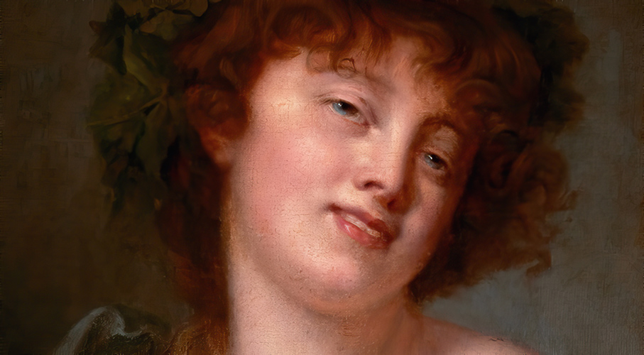 Detail painting for sale portrait bacchante jacques antoine vallin