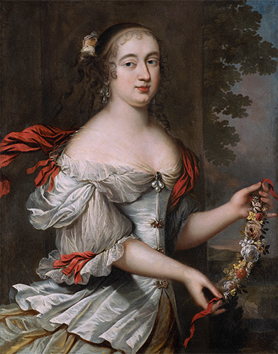 Painting for sale portrait young woman flore Louis XIV beaubrun